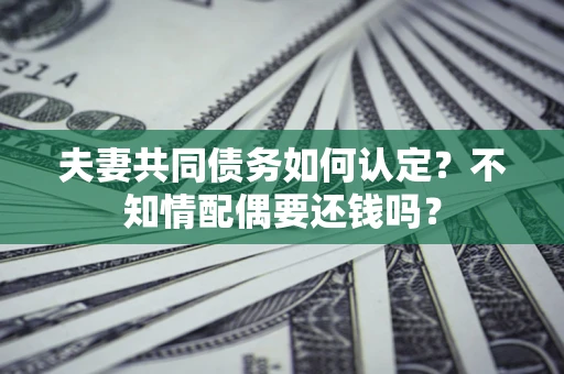 北京夫妻共同债务如何认定？不知情配偶要还钱吗？