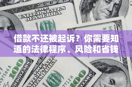 北京借款不还被起诉？你需要知道的法律程序、风险和省钱技巧